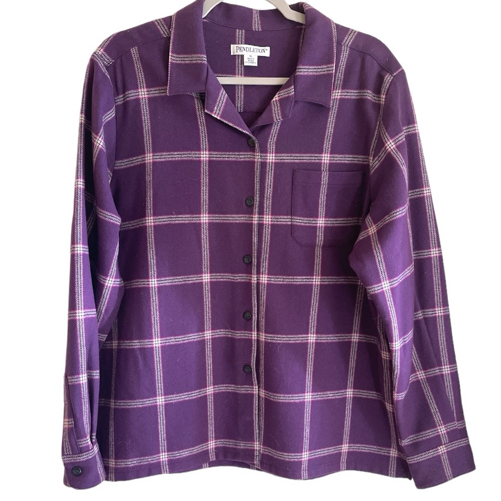 Pendleton Purple Plaid Button Down Shirt